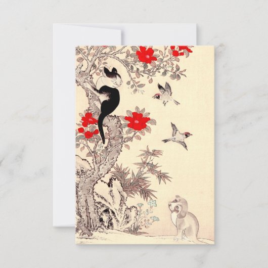 Japanse Kitten en Puppy-uitnodigingen Kaart (Voorkant)