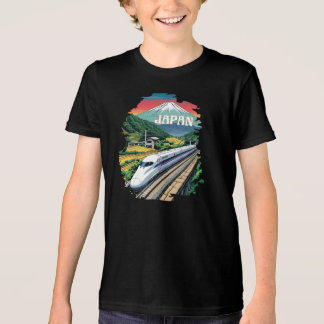Japanse kogeltrein en de berg Fuji Tri-Blend Shirt