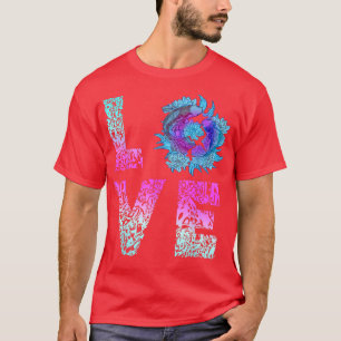 Japanse Koi Carp Lotus Leopard Love Yin Yang Saku T-shirt
