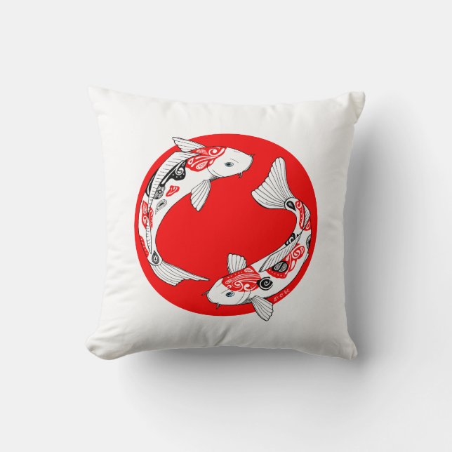 Japanse koi-cup Pillow koi Japan Kussen (Voorkant)
