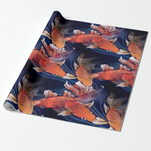 Japanse Koi Fish Cadeaupapier (Uitgerold)