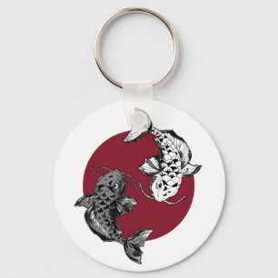 Japanse Koi Fish Circle Sleutelhanger