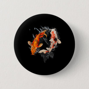 Japanse Koi Fish I Koi Carp Pond Japan Tattoo Ronde Button 5,7 Cm