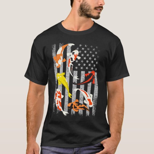 Japanse Koi Fish Japan Koi Carp Koi Pond American T-shirt (Voorkant)
