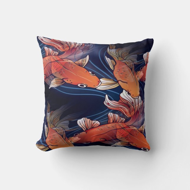 Japanse Koi Fish Kussen (Voorkant)