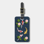 Japanse Koi Fish Pond Bagagelabel (Voorkant verticaal)