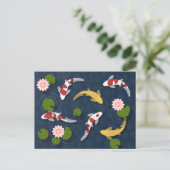 Japanse Koi Fish Pond Briefkaart (Staand voorkant)
