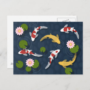 Japanse Koi Fish Pond Briefkaart