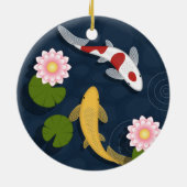 Japanse Koi Fish Pond Keramisch Ornament (Achterkant)