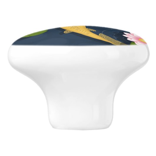 Japanse Koi Fish Pond Keramische Knop (Zijkant)