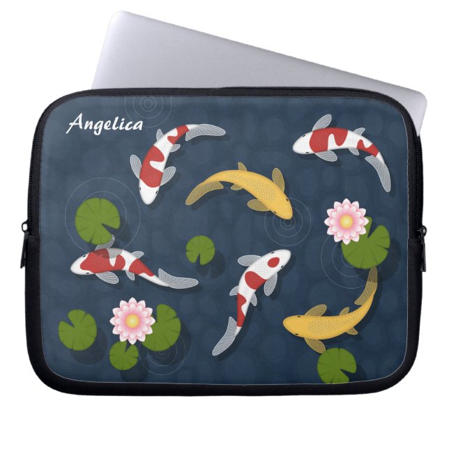 Japanse Koi Fish Pond Laptop Sleeve (Voorkant)