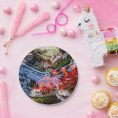 Japanse Koi Fish Pond Papieren Bordje (Feest)