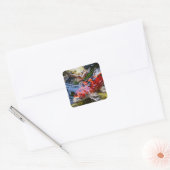 Japanse Koi Fish Pond Vierkante Sticker (Envelop)