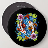 Japanse Koi Fish Ronde Button 6,0 Cm (Voorkant /achterkant)