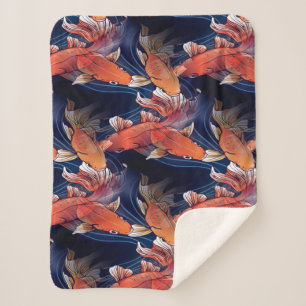Japanse Koi Fish Sherpa Deken