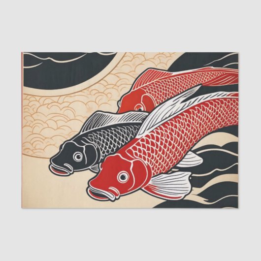 Japanse Koi Fish Tissuepapier (Voorkant)