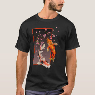 Japanse Koi Fishes and Flowers T-shirt