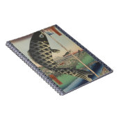 Japanse Koi Hiroshige Vis Festival Vlag Notitieboek (Rechterzijde)