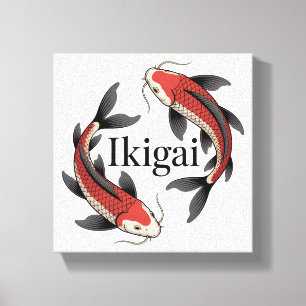 Japanse Koi Ikigai Symbool van Doel Betekenis Canvas Afdruk