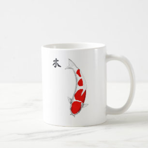Japanse Koi Kohaku Feng Shui Wood Koffiemok