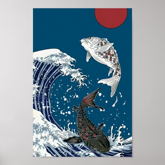 Japanse KOI-kunst, yinyang Poster (Voorkant)