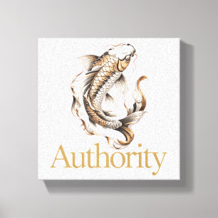 Japanse Koi Symbool van Autoriteit en Leiderschap Canvas Afdruk