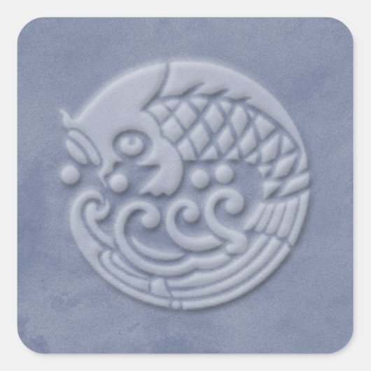 Japanse koi vierkante sticker (Voorkant)