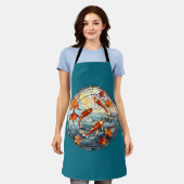 Japanse Koi Vis en Herfstbladeren Schort (Gedragen)