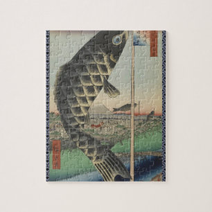 Japanse Koi Vis Festival Vlag Antiek Legpuzzel