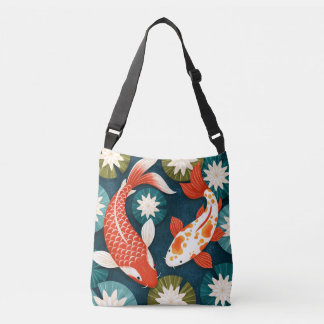 Japanse Koi Vis Lotus Bloemen Zen Tuin Crossbody Tas