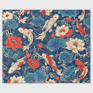 Japanse Koi Vis & Lotus Naadloos Patroon Tradi Cadeaupapier