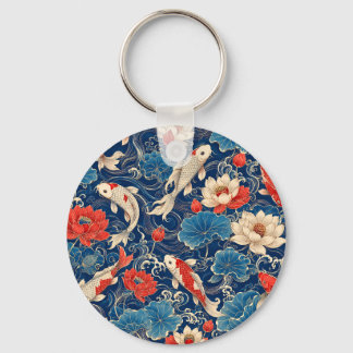 Japanse Koi Vis & Lotus Naadloos Patroon | Tradi Sleutelhanger