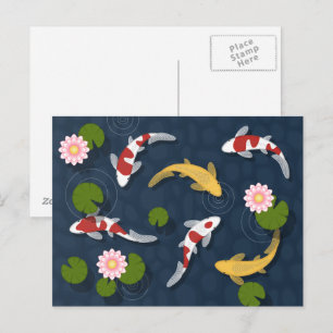 Japanse Koi Visvijver Briefkaart