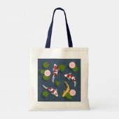 Japanse Koi Visvijver Tote Bag (Achterkant)
