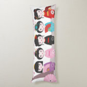 Japanse Kokeshi Dolls Lichaamskussen (Achterkant (Verticaal))