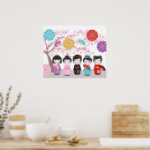 Japanse Kokeshi Dolls Poster (Keuken)