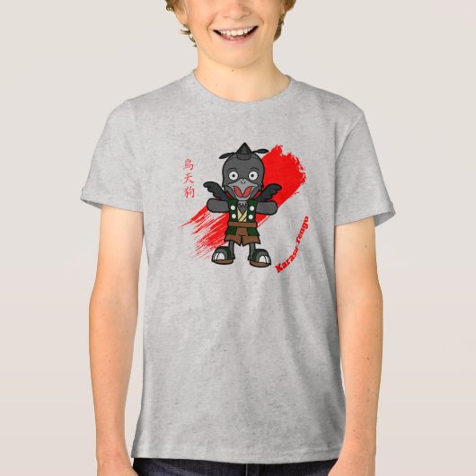 Japanse kraai Tengu Yokai Tri-Blend Shirt (Voorkant)