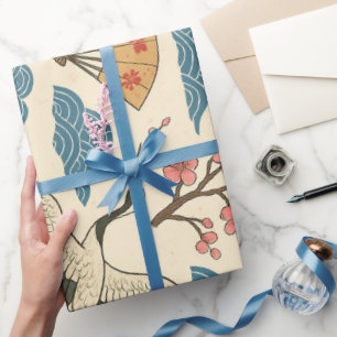 Japanse Kraan Sakura Patroon Inpakpapier 