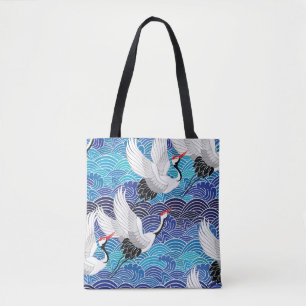Japanse kraan: vogelpatroon. draagtas