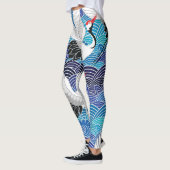 Japanse kraan: vogelpatroon. leggings (Links)