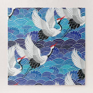 Japanse kraan:  vogelpatroon. legpuzzel