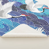 Japanse kraan: vogelpatroon. sherpa deken (3/4)