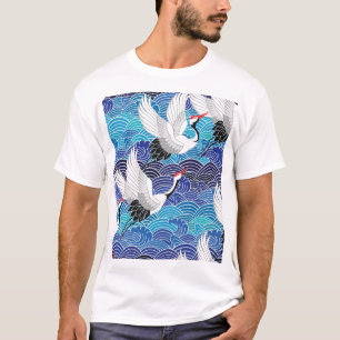 Japanse kraan:  vogelpatroon. t-shirt