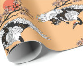 Japanse kraanvogel en bloeiende sakura cadeaupapier (Rol Hoek)