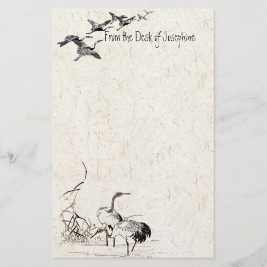 Japanse kraanvogel Wetlands - Stationery Briefpapier (Voorkant)