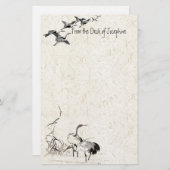 Japanse kraanvogel Wetlands - Stationery Briefpapier (Voorkant / Achterkant)