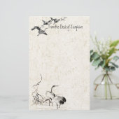 Japanse kraanvogel Wetlands - Stationery Briefpapier (Staand voorkant)
