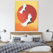 Japanse kraanvogels canvas afdruk (Insitu (Slaapkamer))