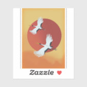 Japanse kraanvogels sticker (Vel)