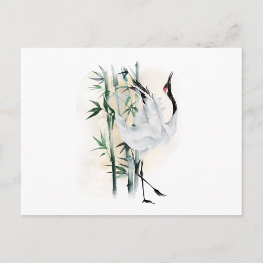 Japanse kranen en bamboe briefkaart (Voorkant)